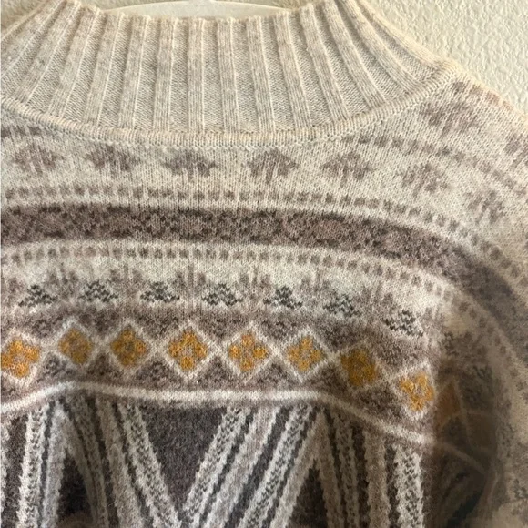 Bohemian Sweater - Women's Oversized Patterned Geometric Neutrals Earthy - Picture 5 of 8